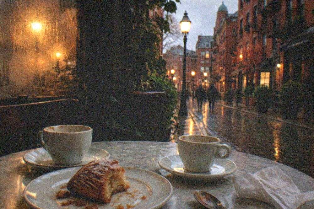 A table with espresso cups and Italian pastries at the end of a food tour